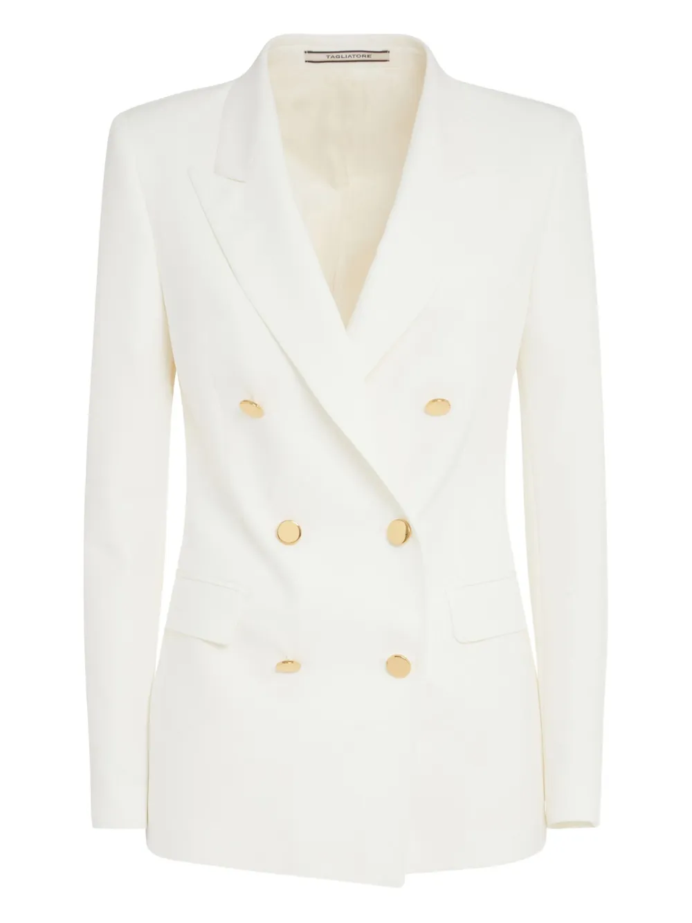 Tagliatore J-Parigi double-breasted gold-button blazer Wit
