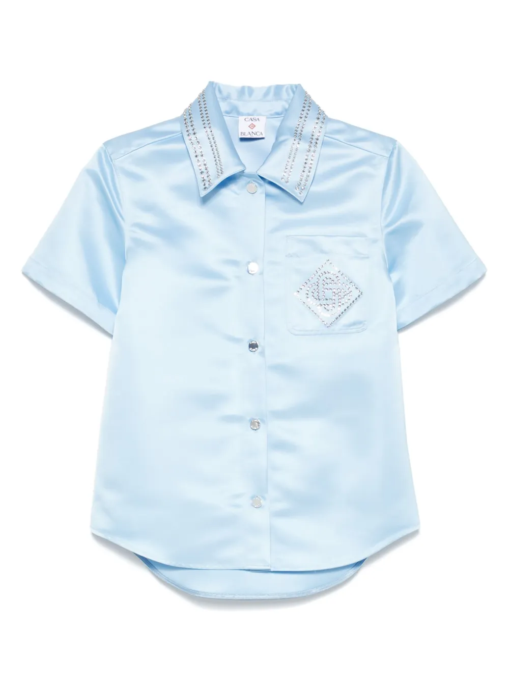 satin short-sleeve shirt