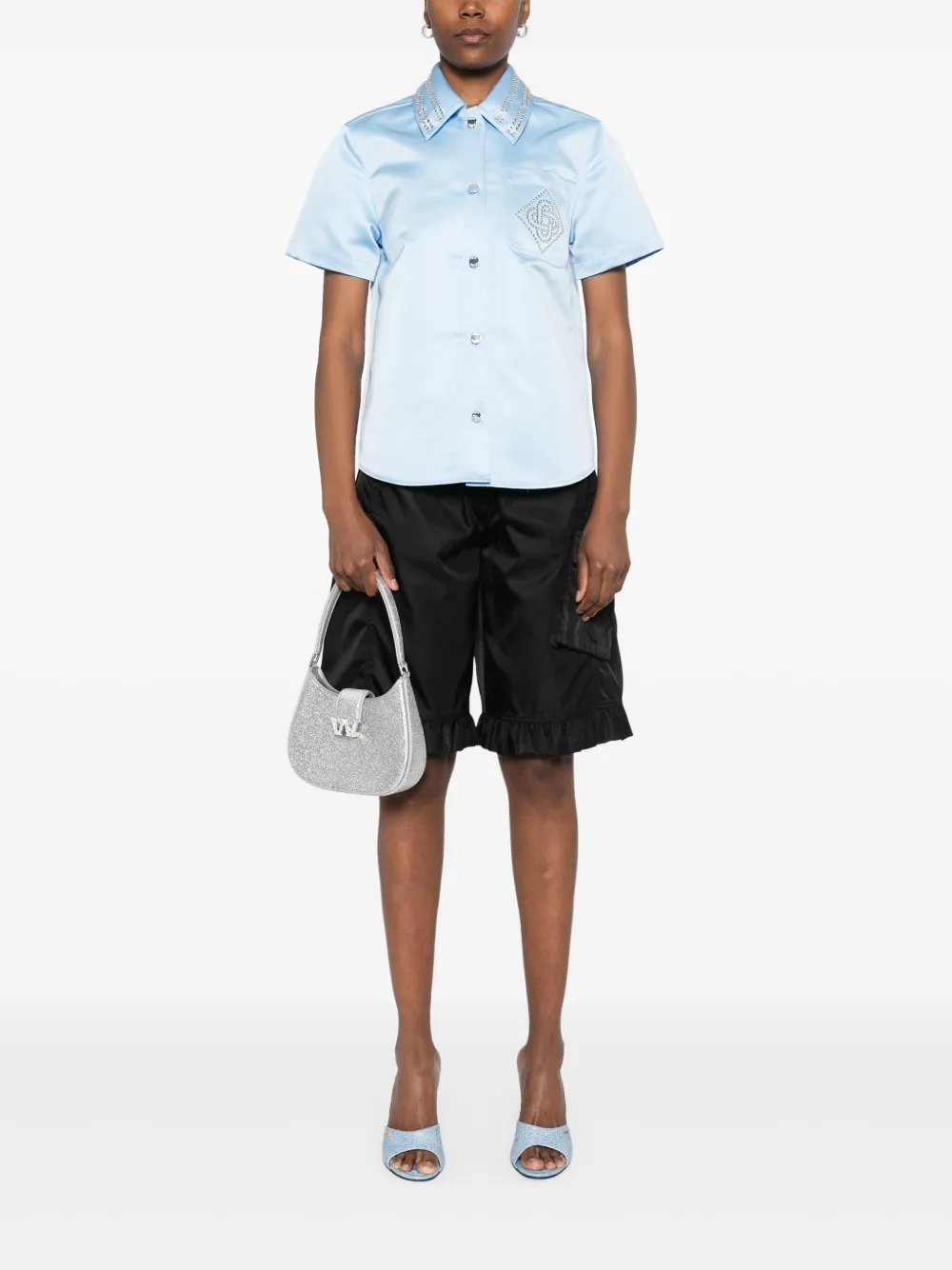 Casablanca Blouse met korte mouwen - Blauw