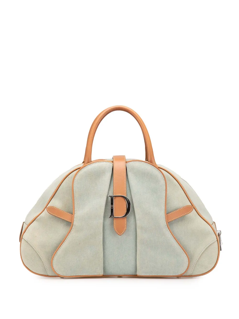 Christian Dior Pre-Owned 2001 Denim Double Saddle Bowler Bag handbag - Blu