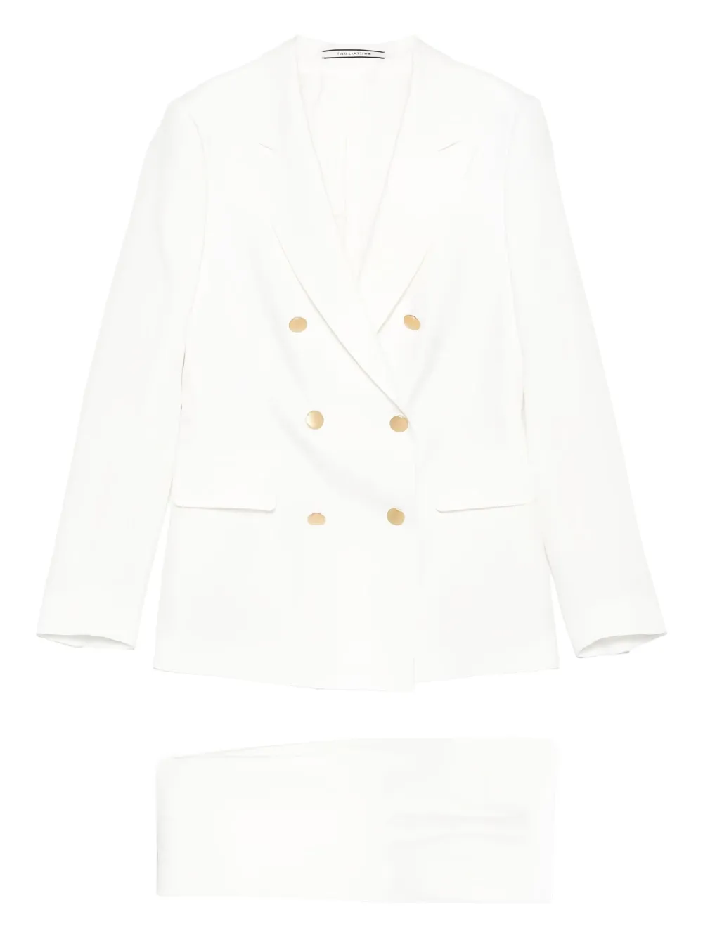 Tagliatore double-breasted gold-button suit - Weiß
