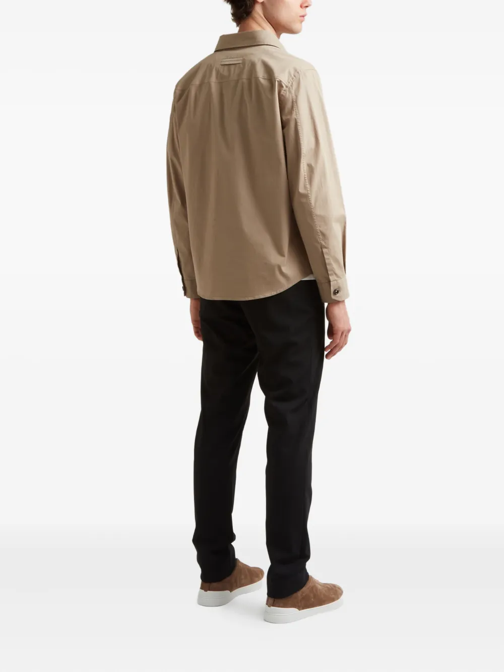 Zegna double-pocket buttoned shirt Beige