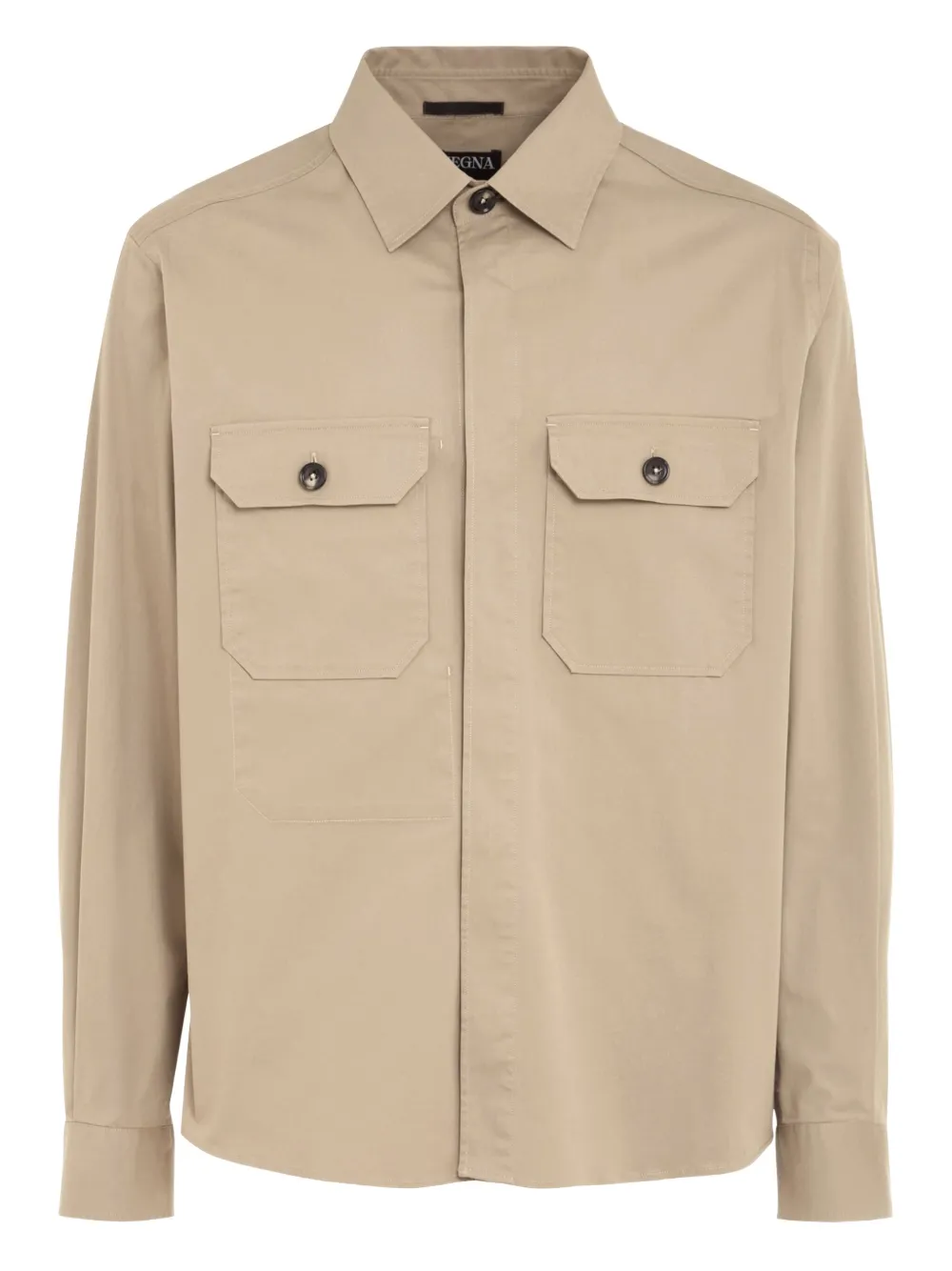 Zegna double-pocket buttoned shirt Beige