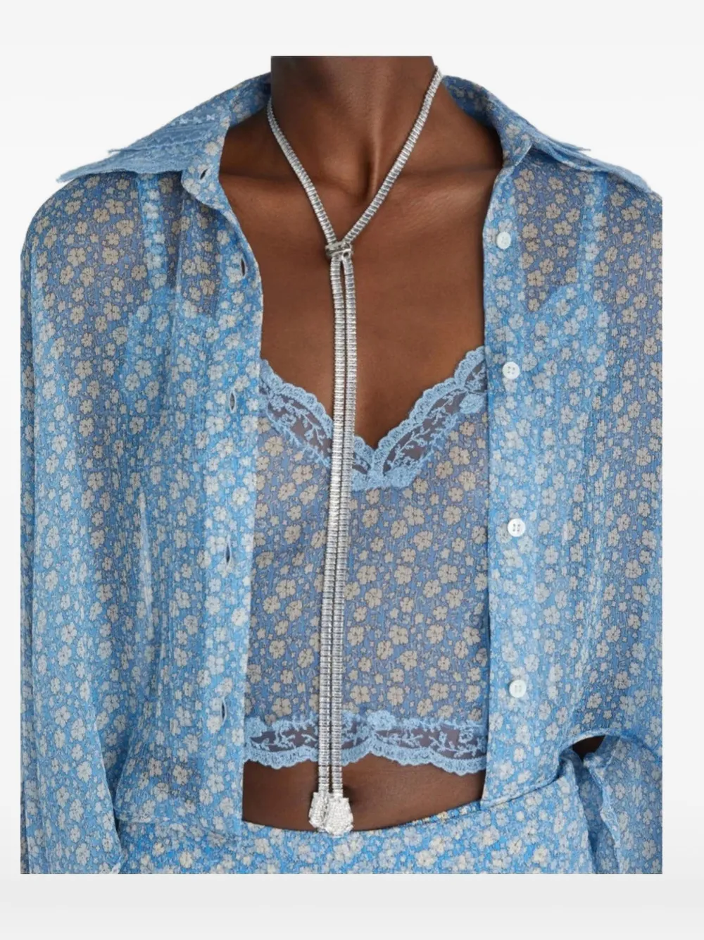 Ermanno Scervino crystal-embellished adjustable necklace - Zilver