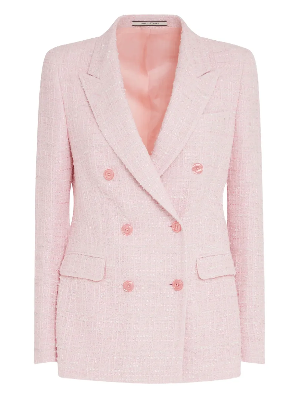Tagliatore tweed double-breasted jacket Roze
