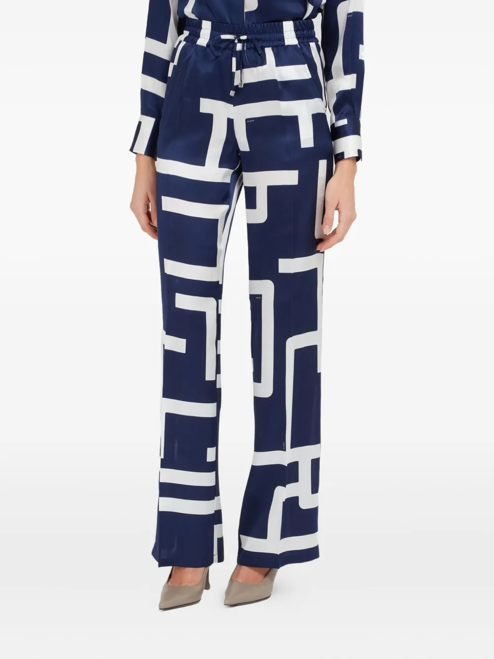 Kiton Zijden broek - Blauw