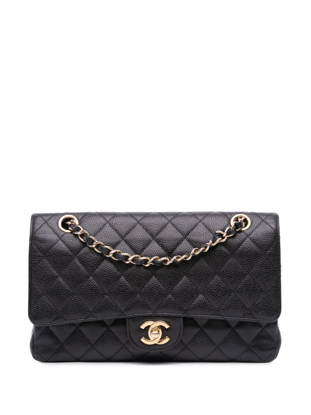 CHANEL Pre-Owned 2009-2010 Medium Classic Caviar Double Flap shoulder CHANEL Pre-Owned 2009-2010 Medium Classic Caviar Double Flap shoulder
