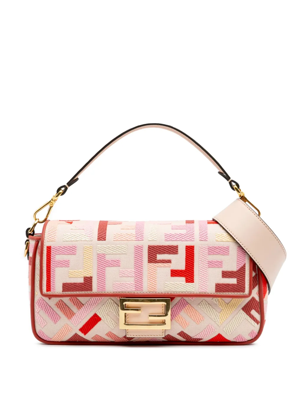 Fendi Pre-Owned 2010-2025 Zucca Embroidered Canvas Baguette satchel | Pink | Image 1