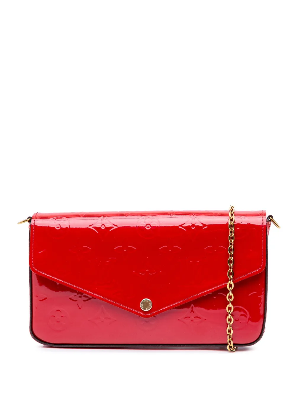 Louis Vuitton Pre-Owned 2018 モノグラム ヴェルニ ポシェット フェリーチェ ショルダーバッグ - レッド Louis Vuitton Pre-Owned 2018 モノグラム ヴェルニ ポシェット フェリーチェ ショルダーバッグ - レッド