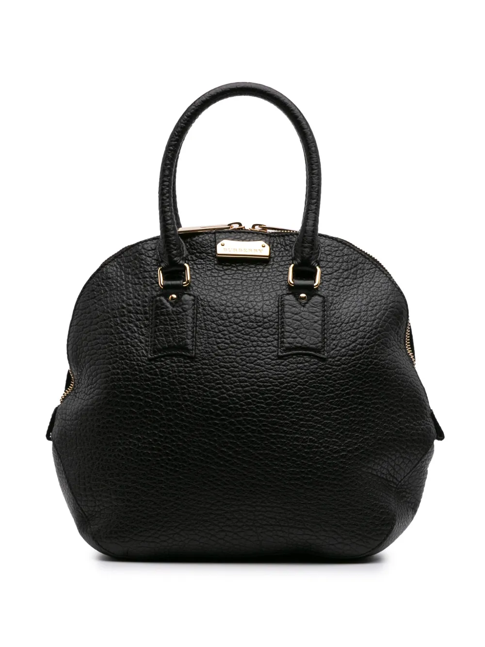Pre-owned Burberry 2000-2017 Large Grained Calfskin Heritage Orchard Bowling Bag Satchel