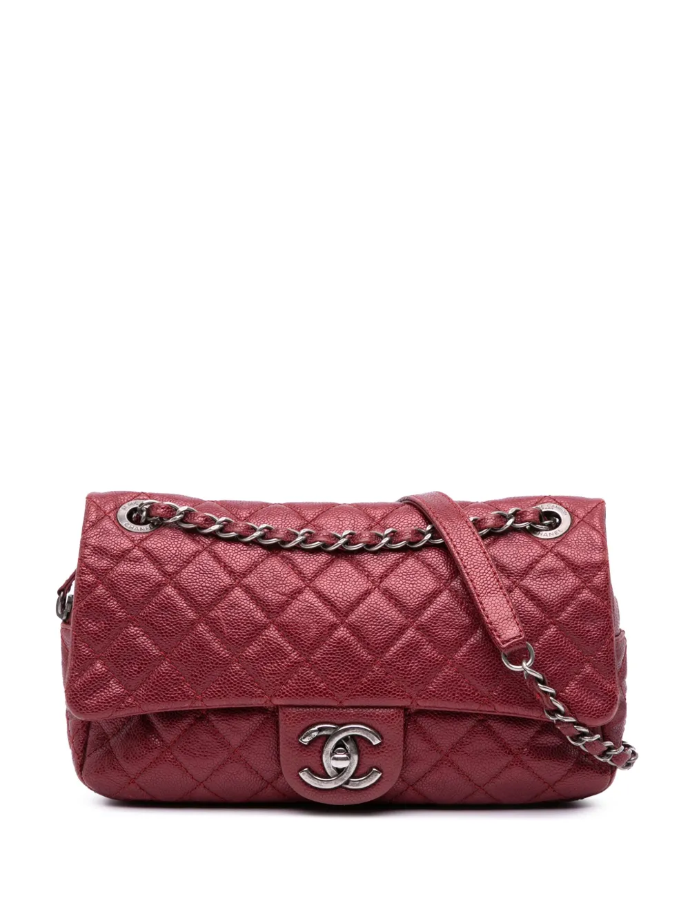 CHANEL Pre-Owned شنطة كتف كافيار 'إيزي فلاب' مبطنة متوسطة 2012 | أحمر | Image 1