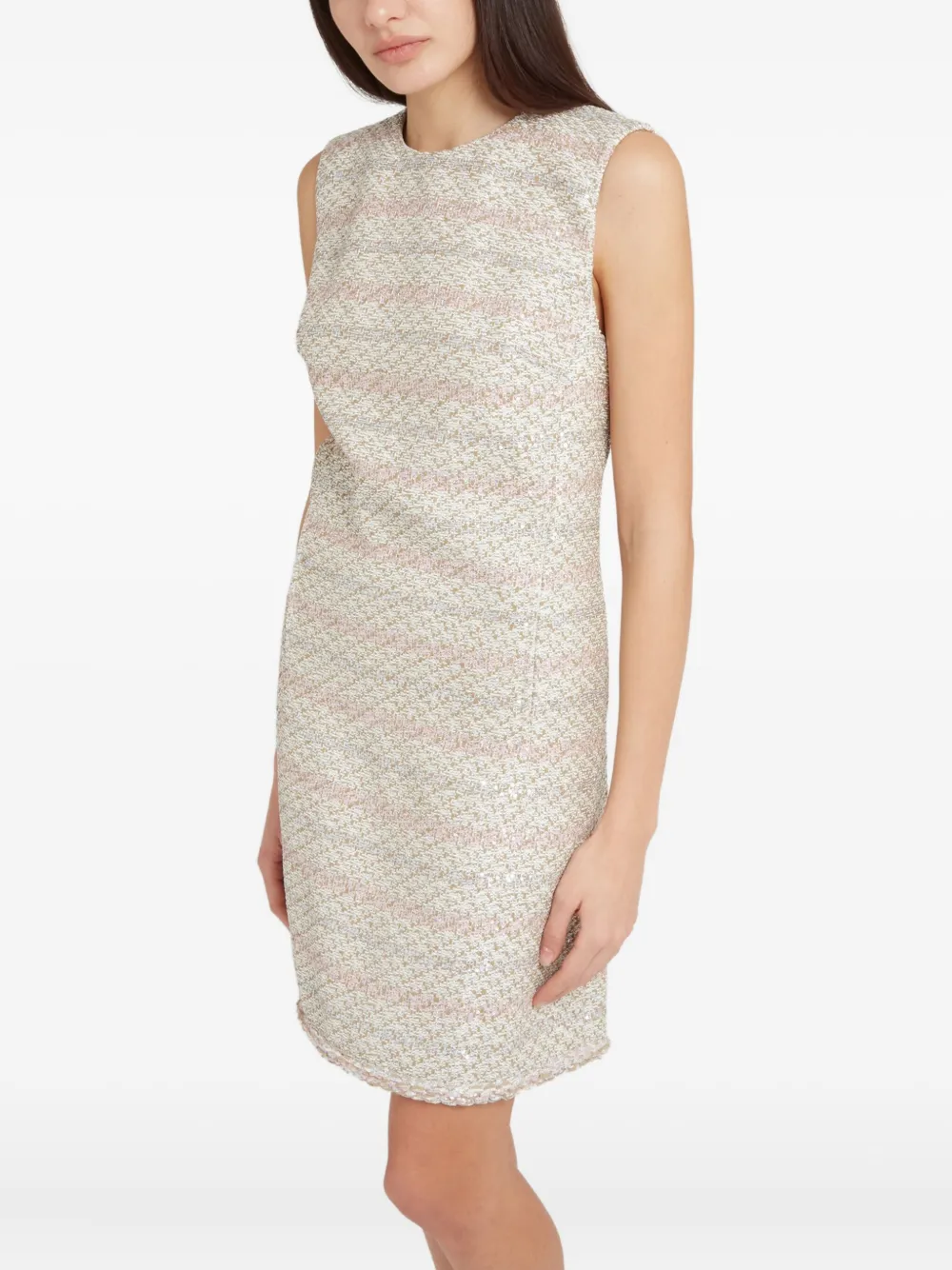 Giambattista Valli Verfraaide tweed mini-jurk Beige