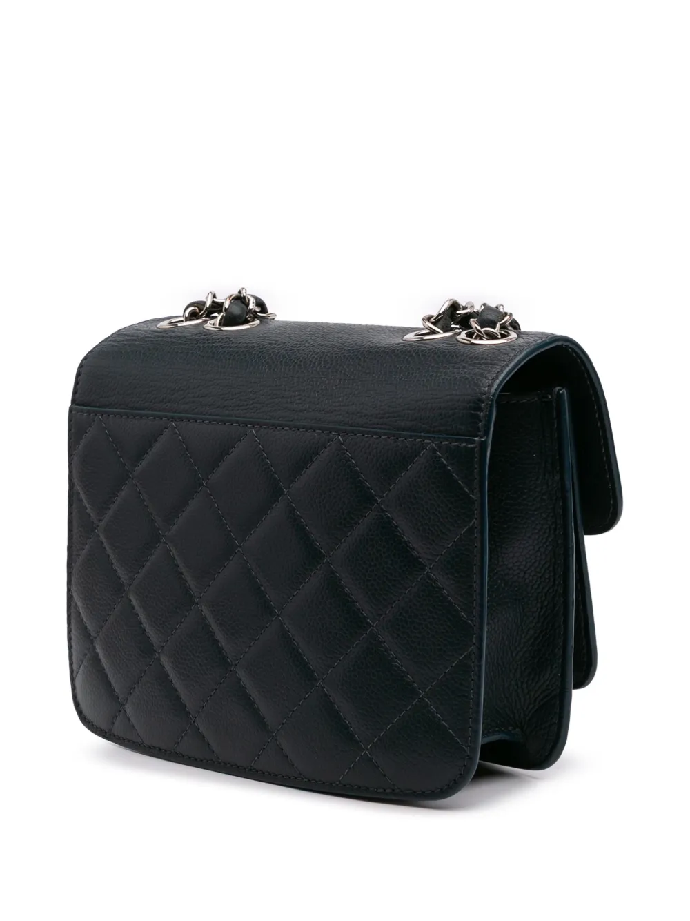 Pre-owned Chanel 2017-2018 Mini Quilted Caviar Cc Box Flap Shoulder Bag