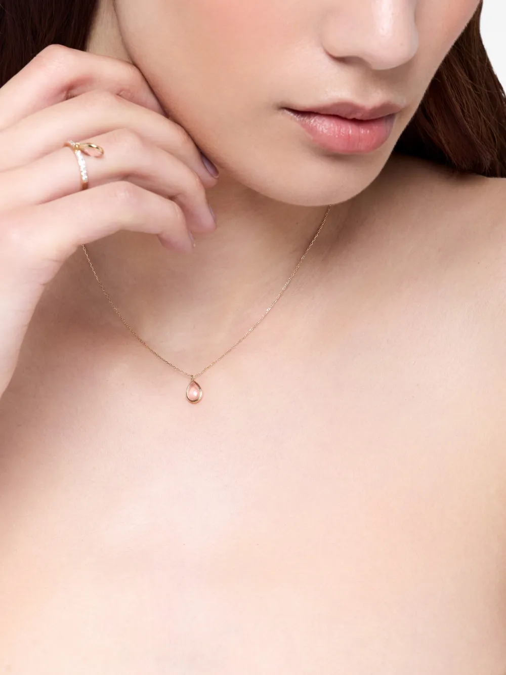 Mateo Pink-topaz Necklace in Gold, view 4