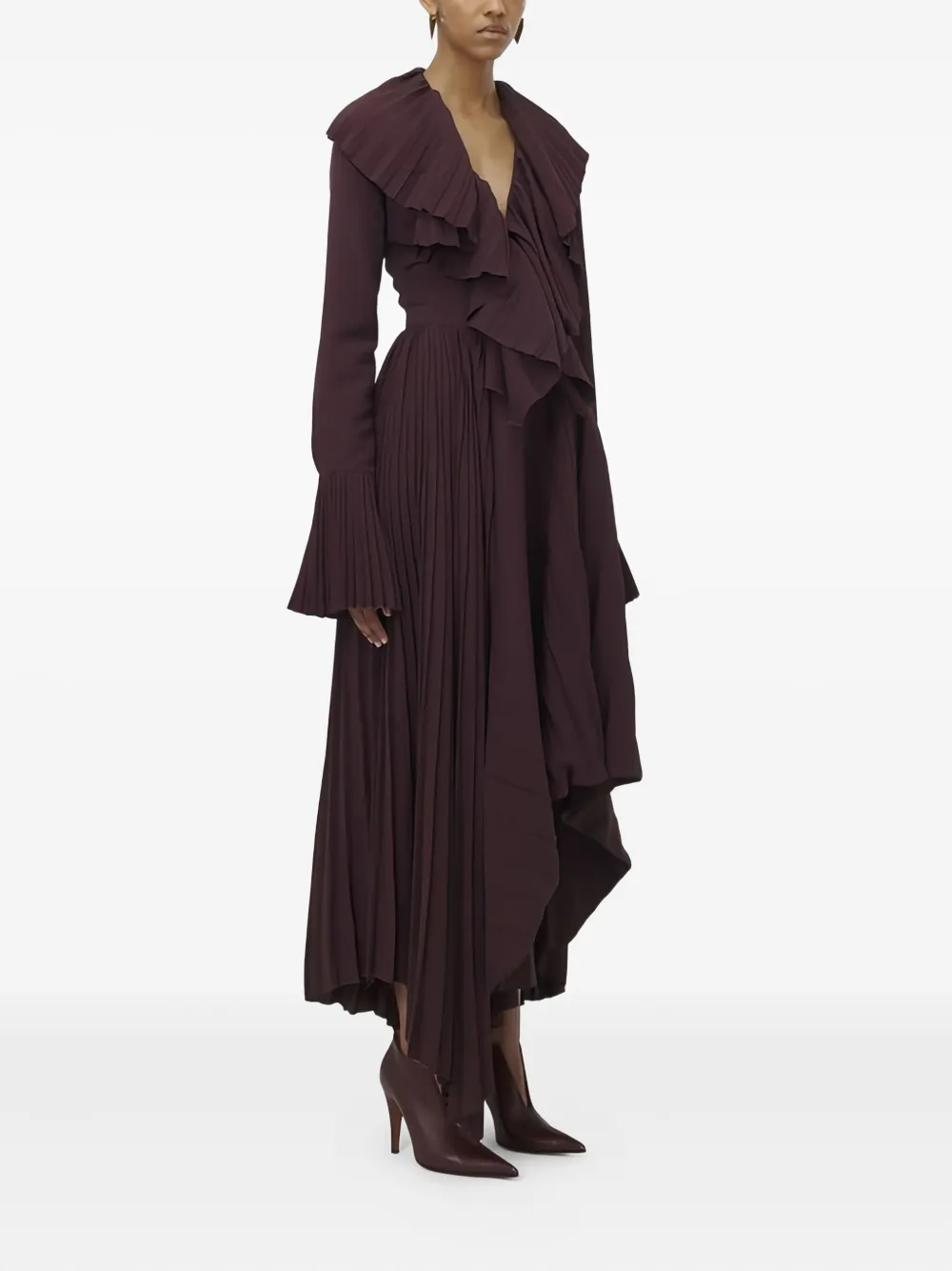 Alexander McQueen pleated asymmetric skirt Bruin