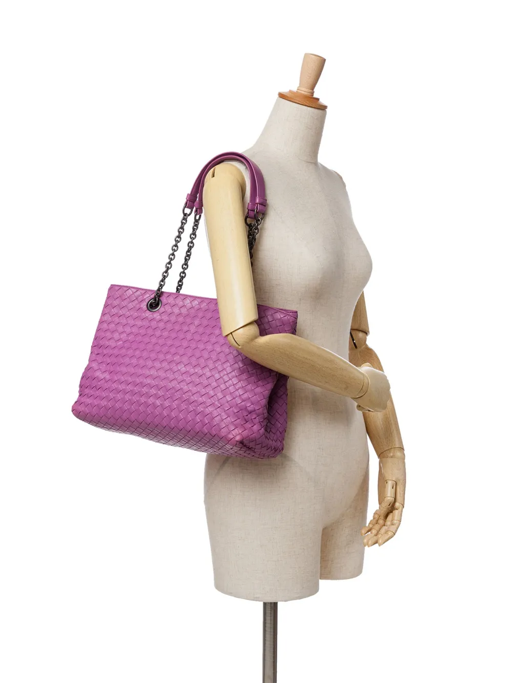 Bottega Veneta Pre-Owned 2021-2024 Medium Nappa Intrecciato Double Chain tote bag | Pre-Owned | Image 2