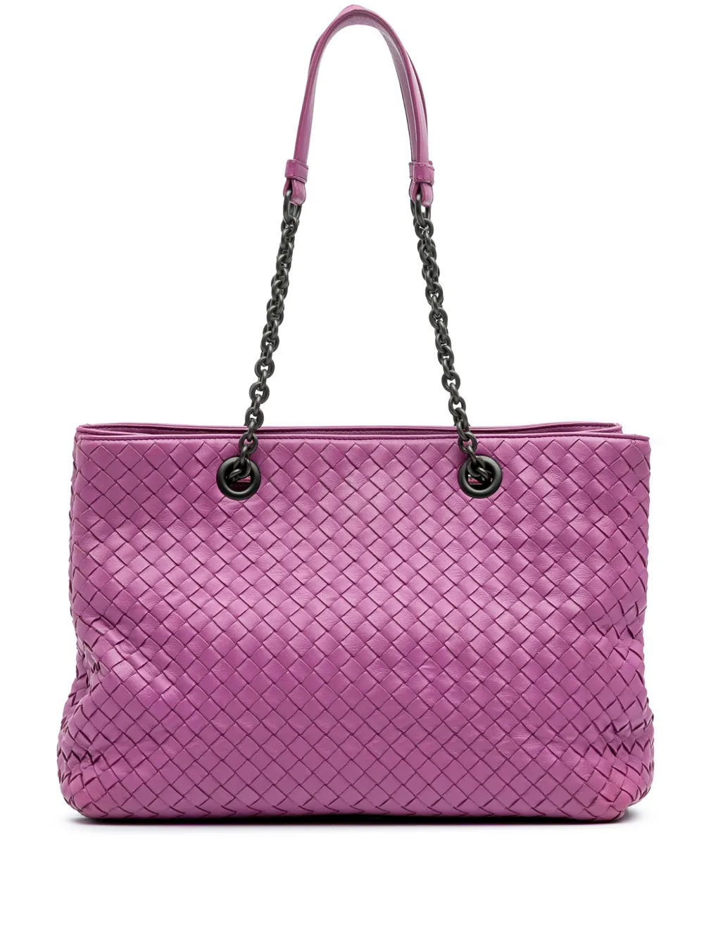 Bottega Veneta Pre-Owned 2021-2024 Medium Nappa Intrecciato Double Chain tote bag | Purple | Image 1