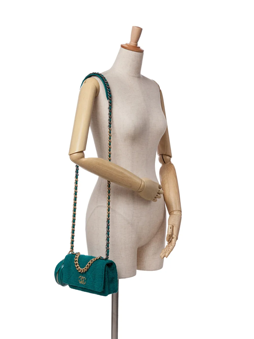 CHANEL Pre-Owned 2019 Tweed 19 Wallet On Chain satchel | Pre-Owned | Image 2