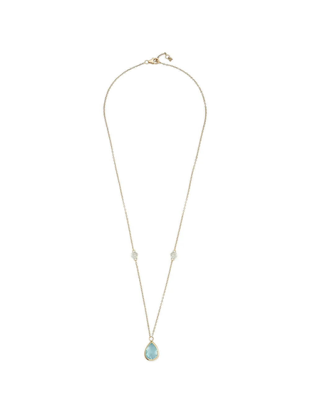 Mateo 14K yellow gold diamond and blue topaz necklace - Oro