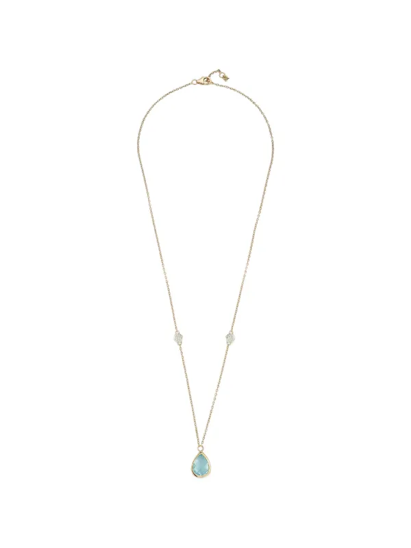 Mateo Diamond and Blue Topaz Necklace in Gold