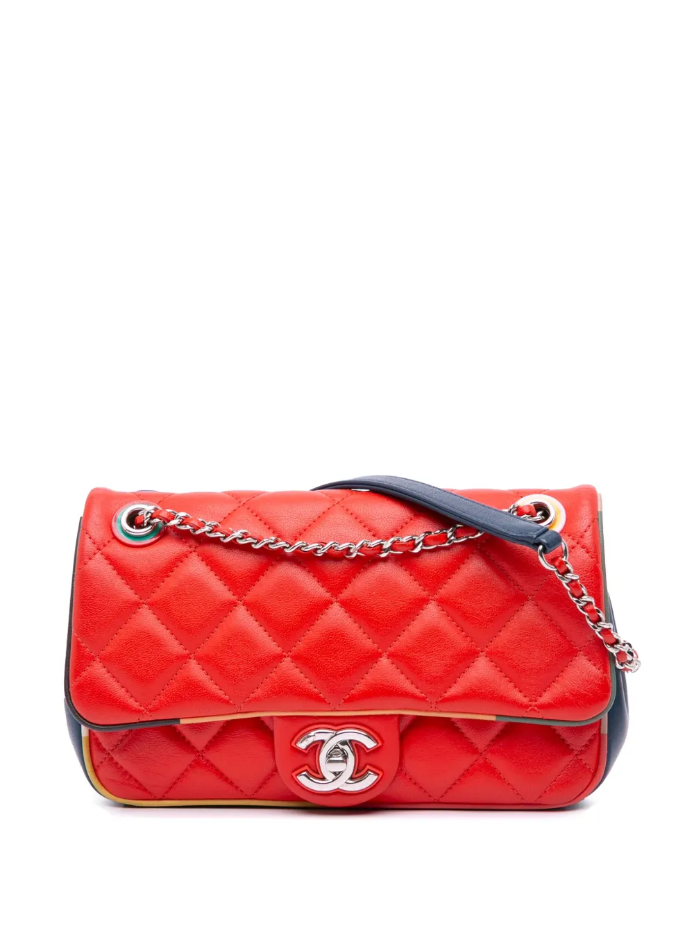 Pre-owned Chanel 2016-2017 Small Quilted Lambskin Cuba Color Flap Crossbody Bag