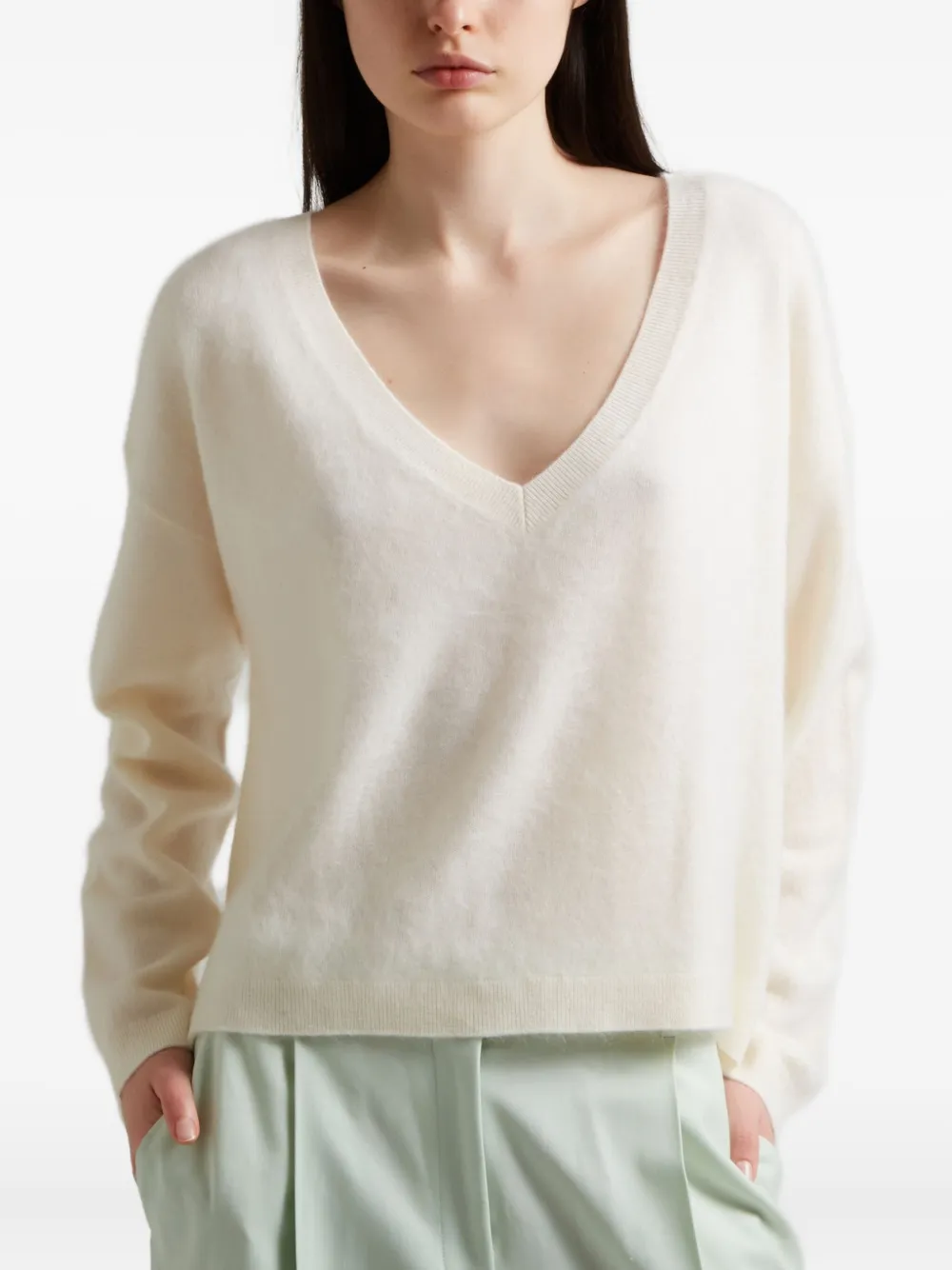 alice + olivia Williams trui met V-hals Beige