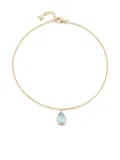 Mateo 14K yellow gold topaz anklet
