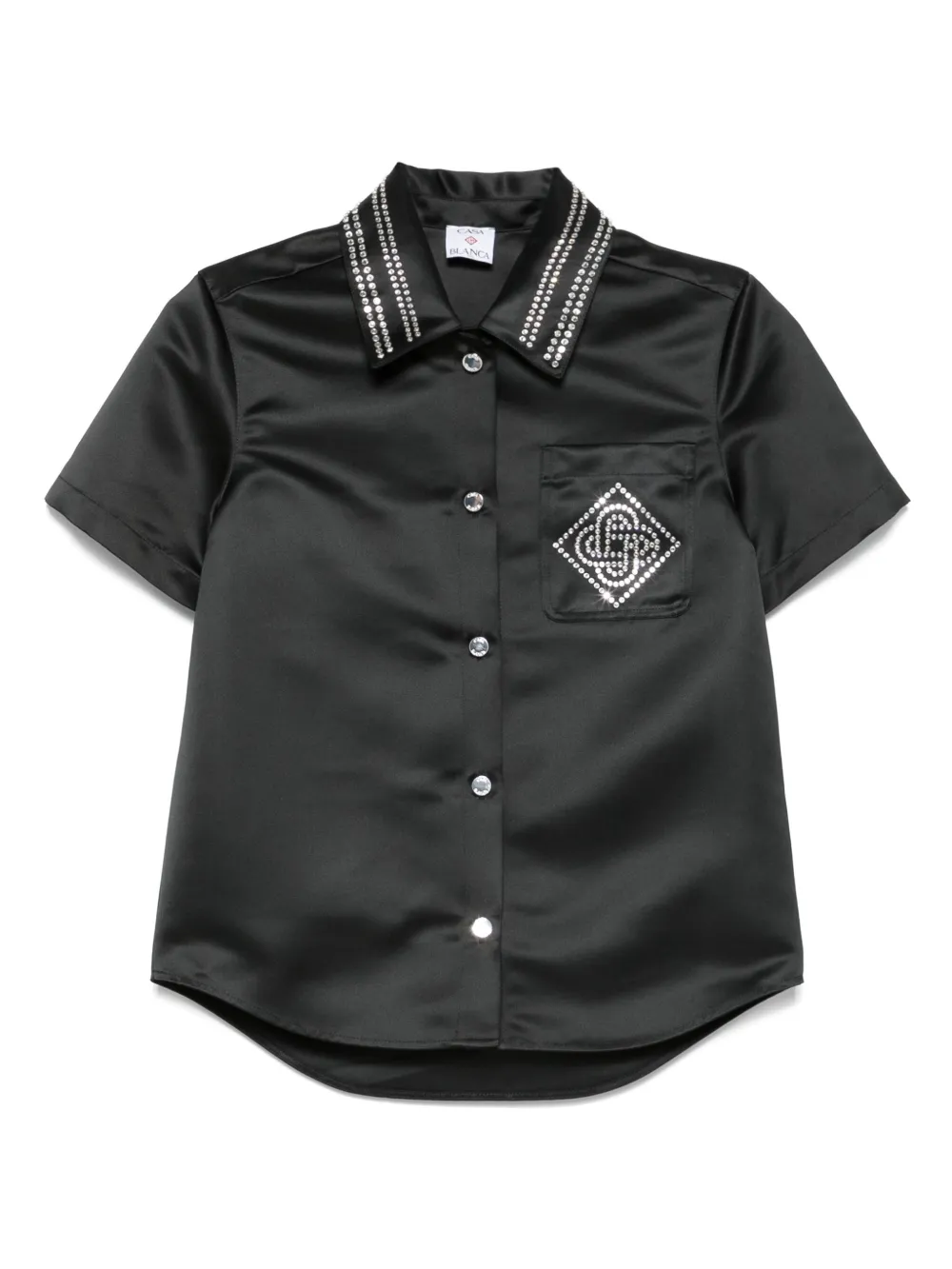 satin short-sleeve shirt