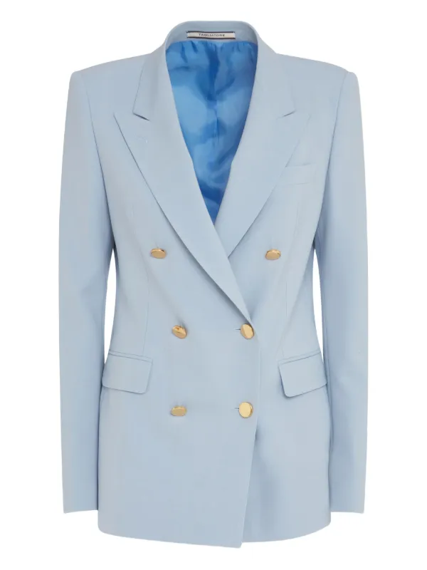 Tagliatore Double-breasted Gold-button Blazer in Blue