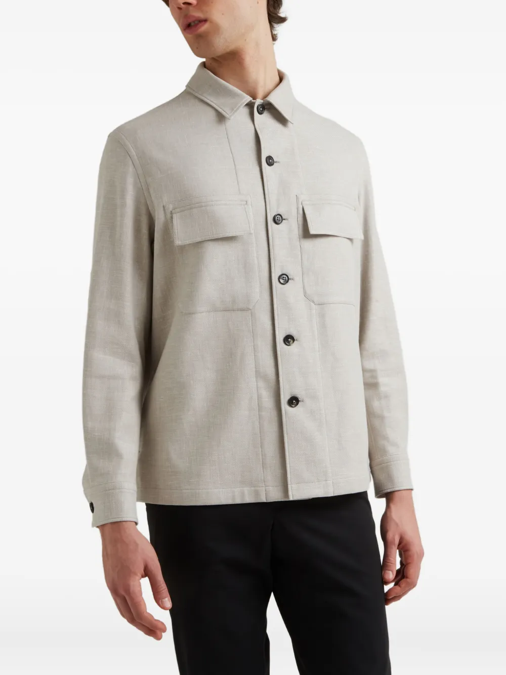 Zegna Alba Oasi shirt jacket Grijs