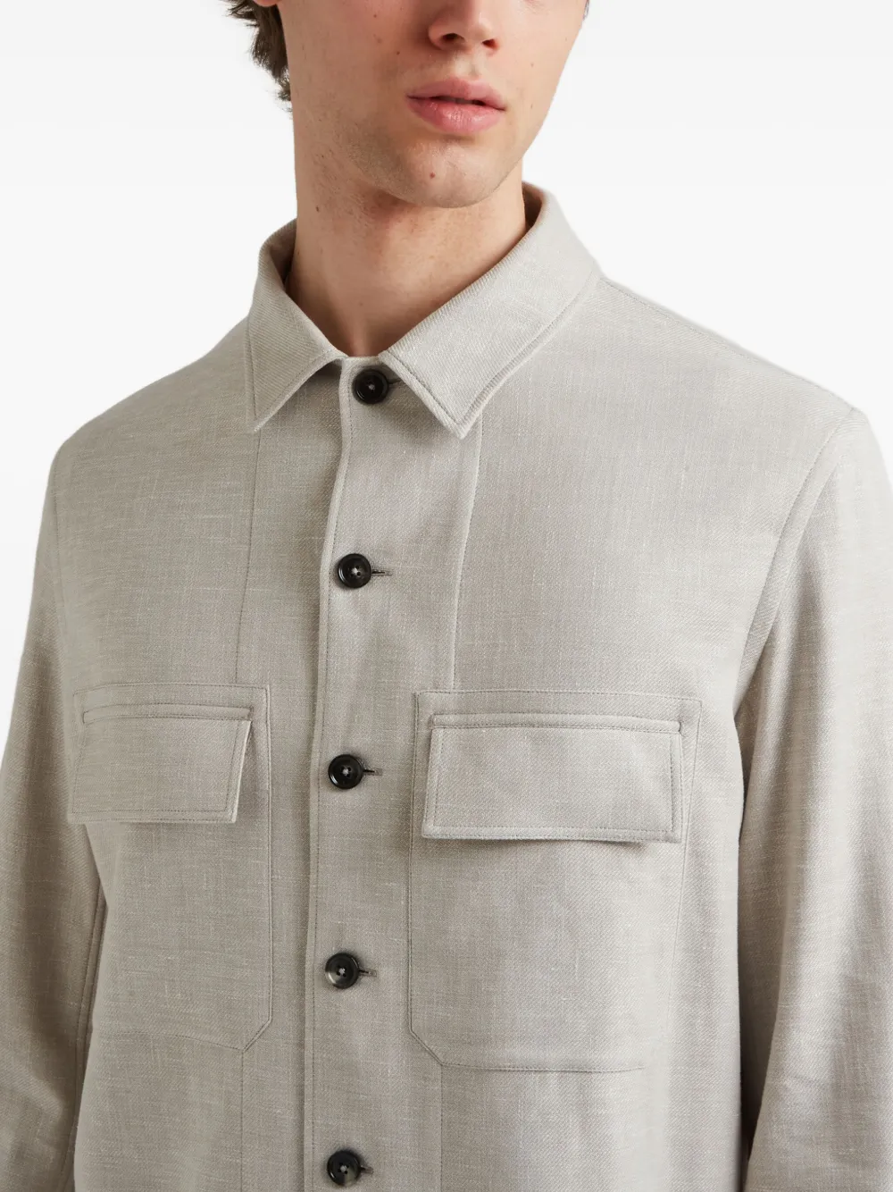 Zegna Alba Oasi shirt jacket Grijs