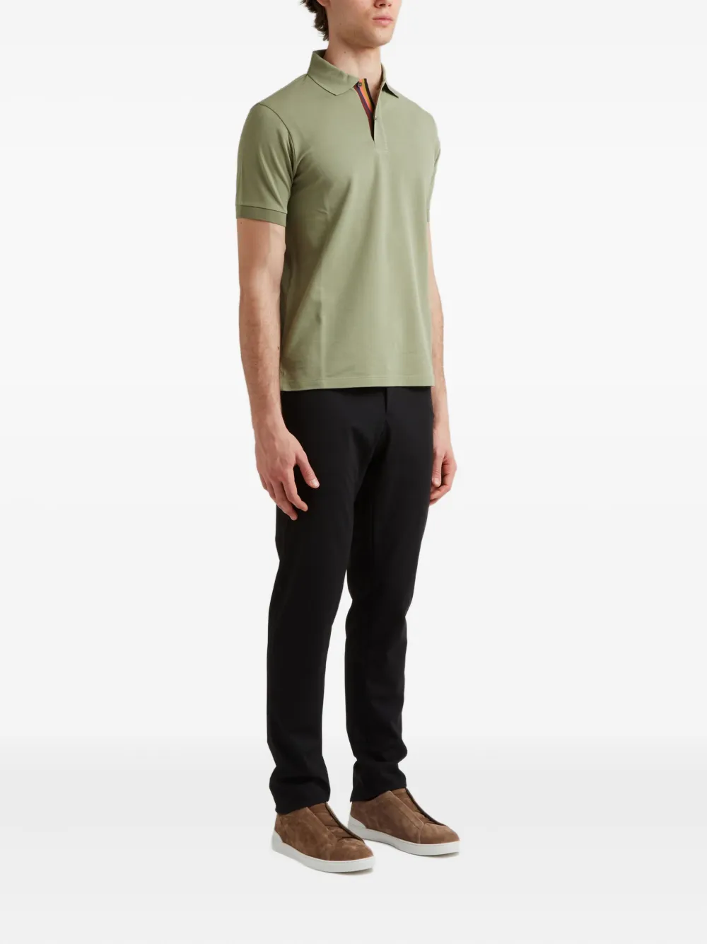Paul Smith Poloshirt met gestreept-detail Groen