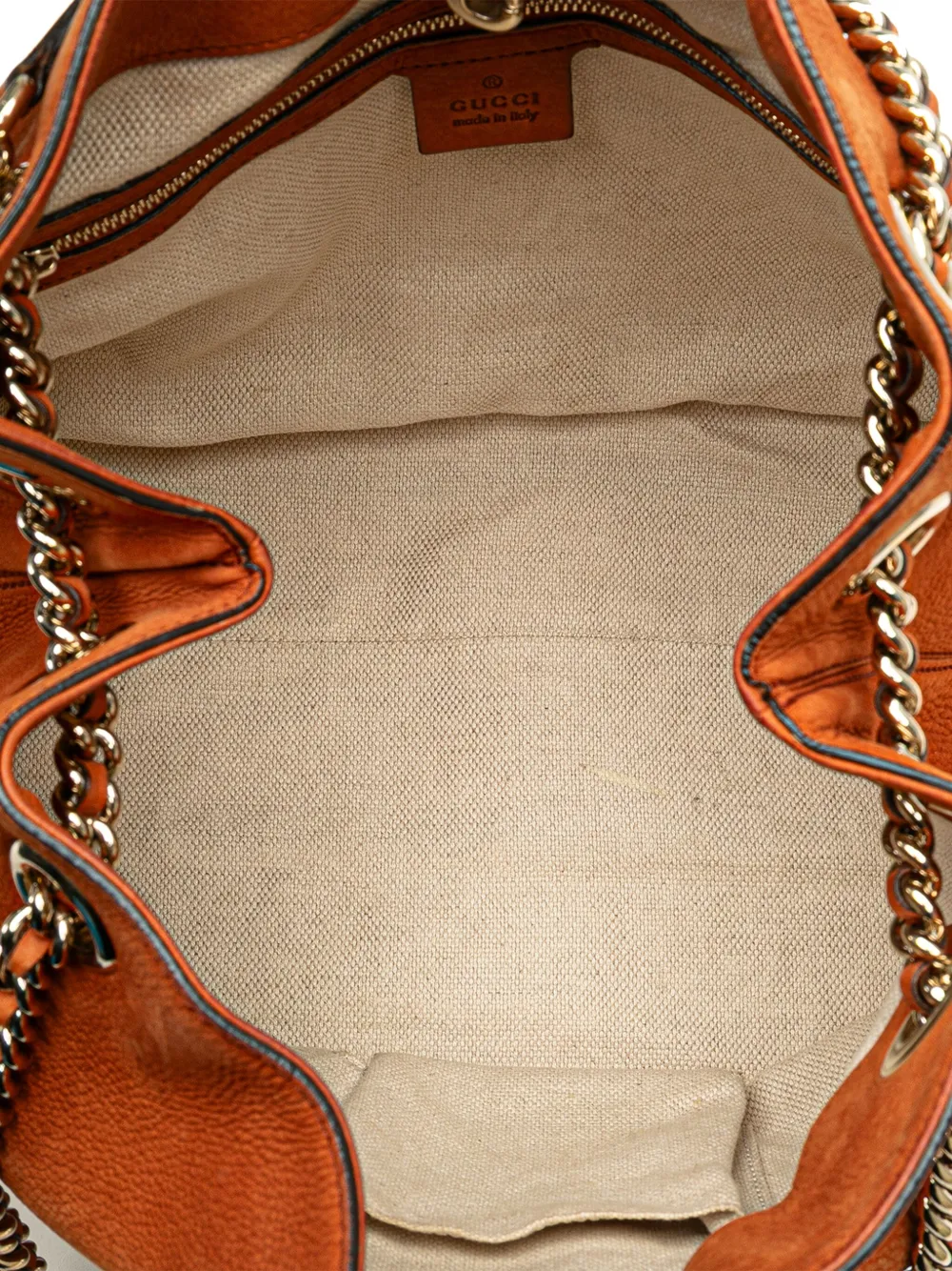 Pre-owned Gucci 2000-2015 Medium Nubuck Leather Soho Chain Tote Bag