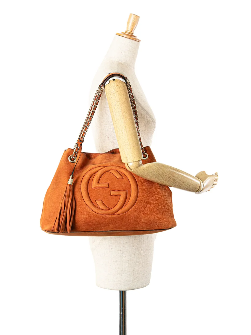 Pre-owned Gucci 2000-2015 Medium Nubuck Leather Soho Chain Tote Bag