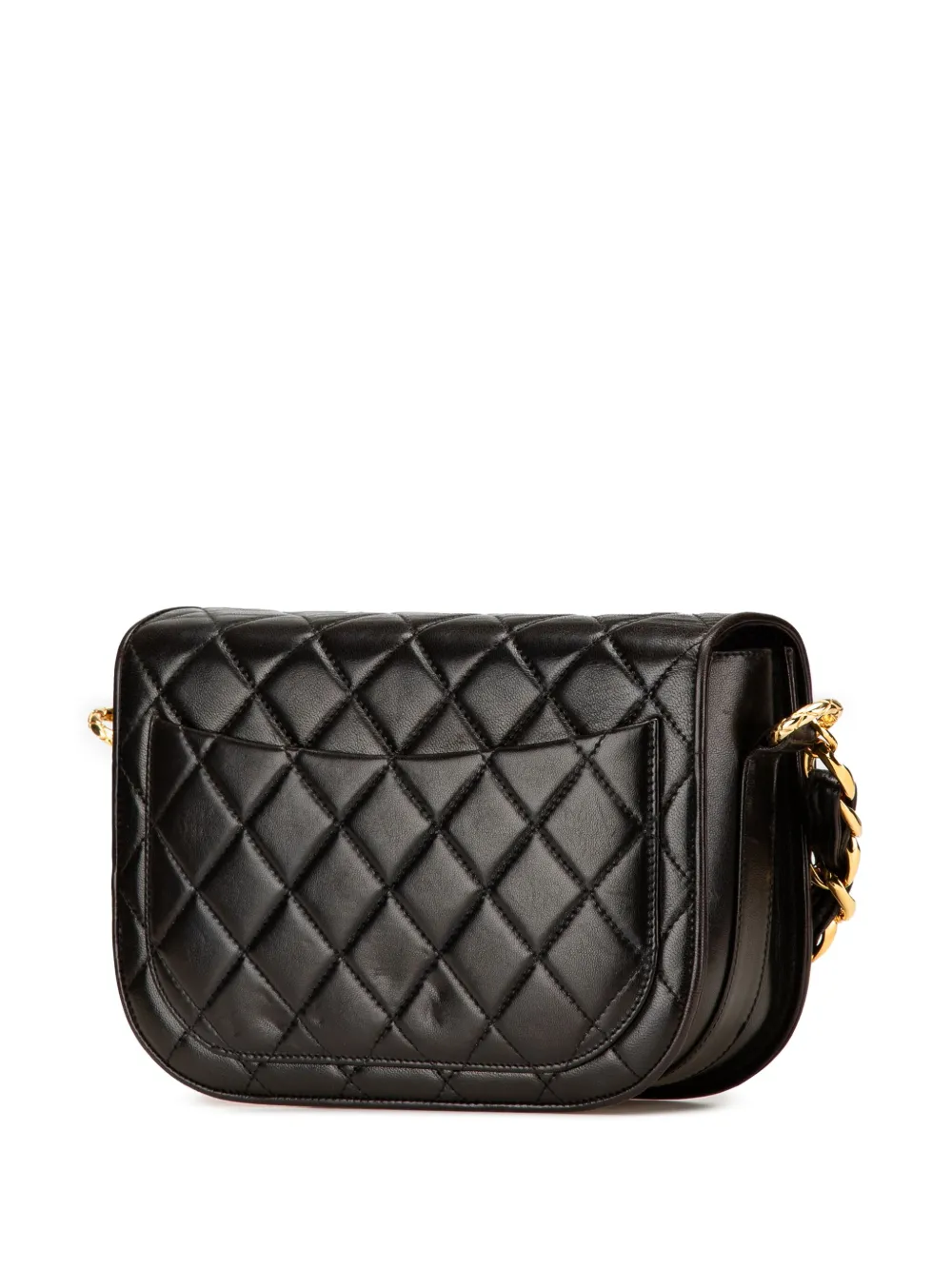 Pre-owned Chanel 1991-1994 Cc Quilted Lambskin Chain Flap Crossbody Bag