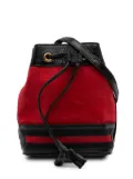 Gucci Pre-Owned 2016-2024 Mini Suede and Patent Web Ophidia bucket bag - Red