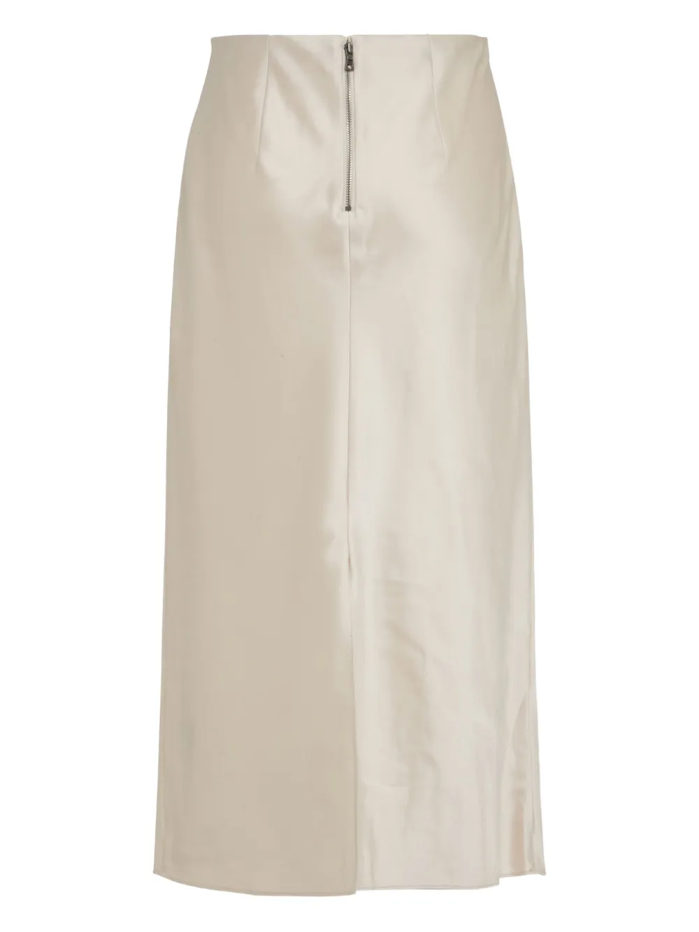 alice + olivia Maeve satin midi skirt Beige