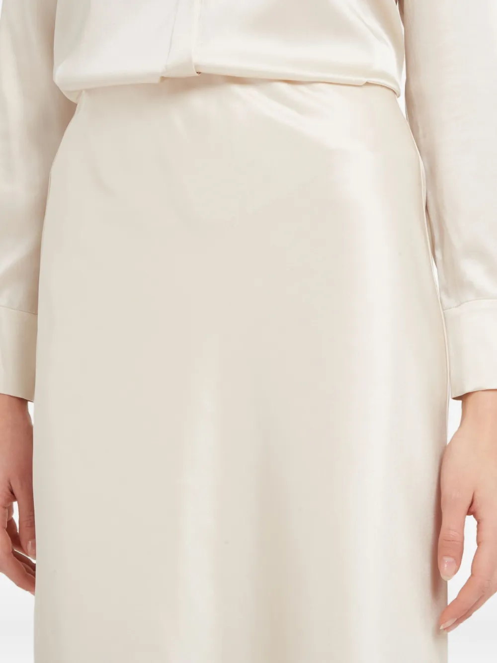 alice + olivia Maeve satin midi skirt Beige