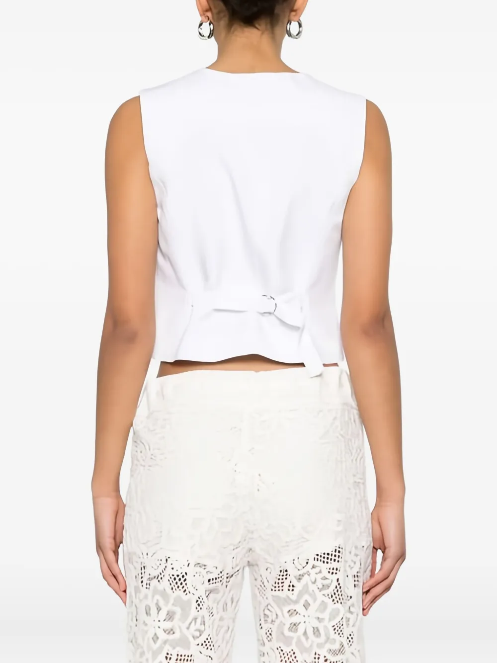 Ermanno Scervino button-fastening sleeveless vest Wit