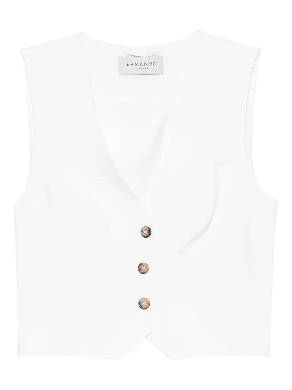Ermanno Scervino button-fastening sleeveless vest Wit