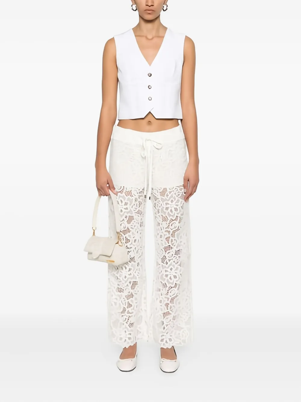 Ermanno Scervino button-fastening sleeveless vest Wit