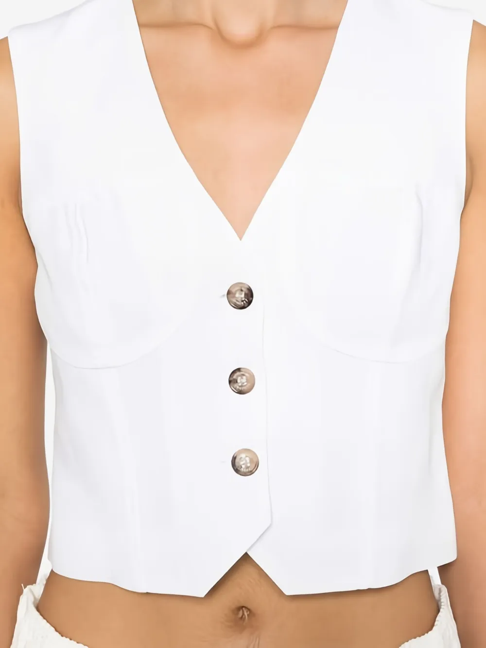 Ermanno Scervino button-fastening sleeveless vest Wit