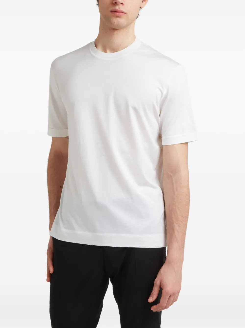 Zegna crew-neck short-sleeve T-shirt Beige