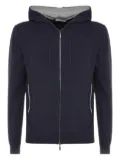 Cruciani hooded zip-up hoodie - Blue
