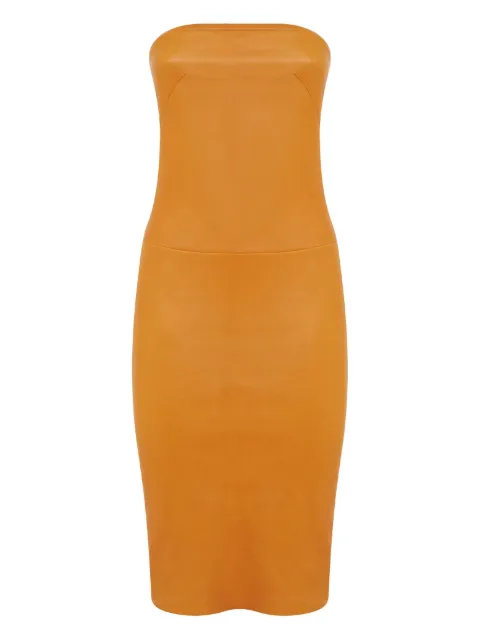 Stouls Monica 25 strapless leather midi dress