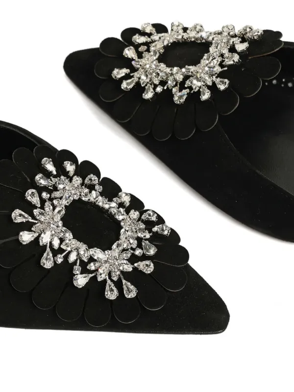 Manolo Blahnik スエード ミュール | ブラック | FARFETCH JP