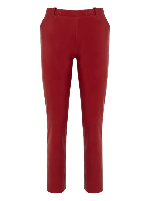 Stouls elasticated-waistband leather trousers