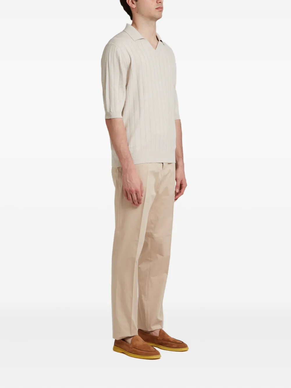 Cruciani ribbed silk polo shirt | Image 2
