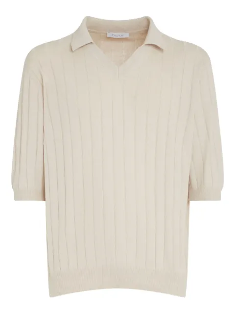 Cruciani ribbed silk polo shirt