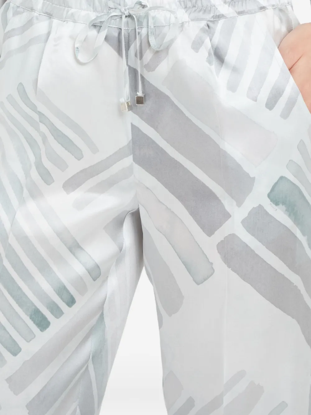 Kiton Broek met trekkoord en abstracte print Grijs